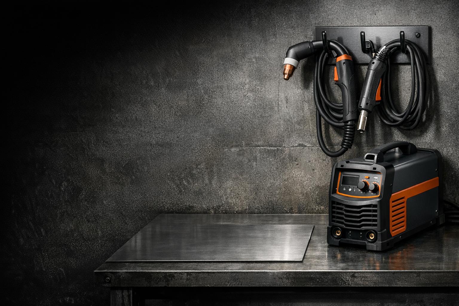 Welder & plasma combos AI-generated editorial illustration.